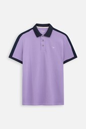 233PLS21055-T-30-TÍM CÀ-1 Ảnh của Áo polo nam Dugarco phối vai viền tay - 233PLS21055